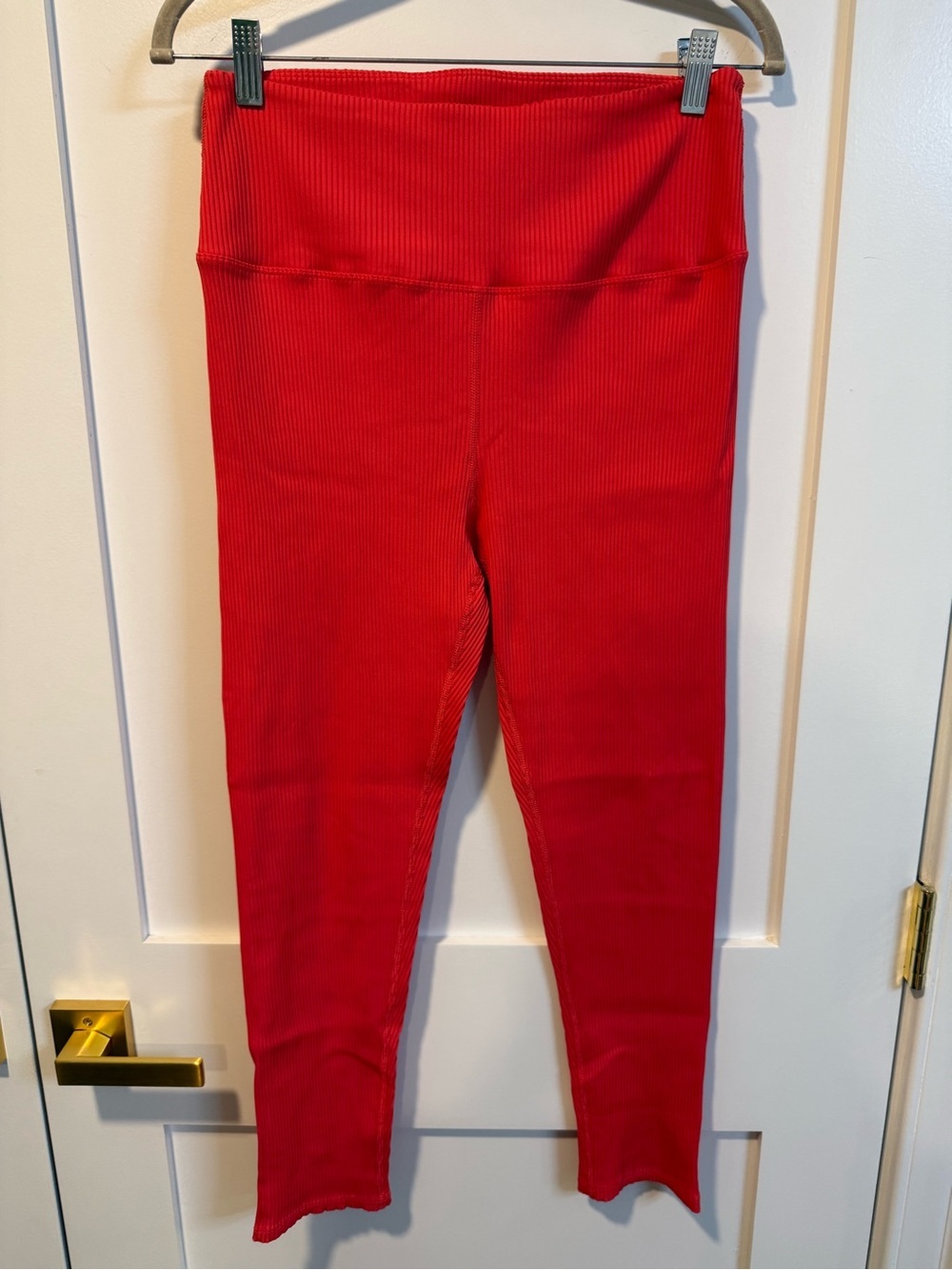 Carbon38 Women’s Coral Pink Ribbed Leggings - Size XL